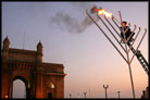 Flames Leap From Mumbai Menorahs